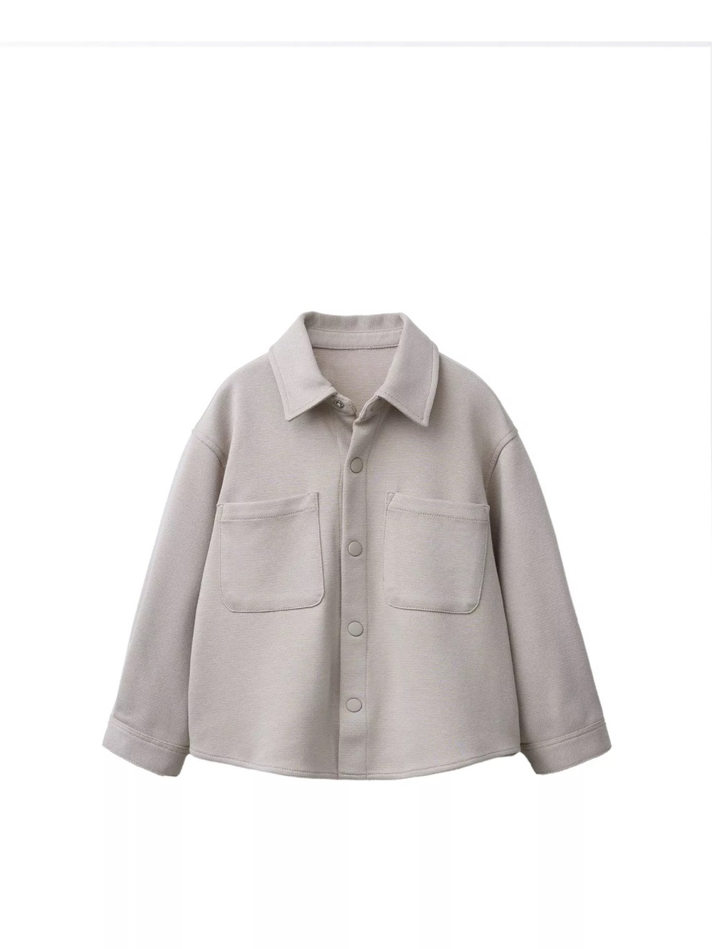 Zara Light Gray Button-Front Kids Shirt Jacket